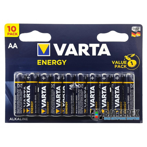 Батарейки щелочные АА Varta Energy Alkaline LR6 1.5V блистер 10 шт. - сделаны в Германии
