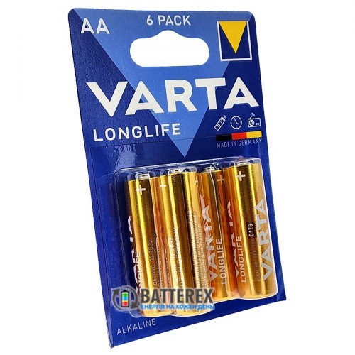 Батарейки щелочные АА Varta Longlife Alkaline LR6 1.5V, блистер 6 шт., оригинал Германия
