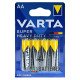 Батарейки солевые АА Varta Super Heavy Duty Zinc-Carbon R6 1.5V - упаковка 4 шт. в картонном блистере