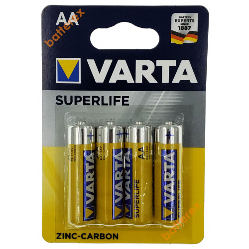 Батарейки солевые АА Varta Superlife Zinc-Carbon R6 1.5V - 4 шт. в блистере