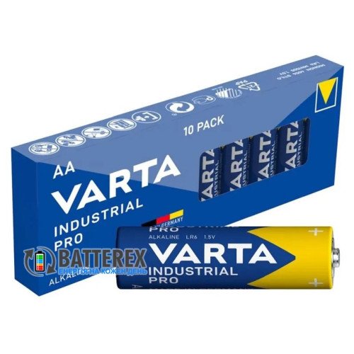 Батарейки щелочные АА Varta Industrial Pro Alkaline 4006 LR6 1.5V, упаковка 10 шт., оригинал Германия