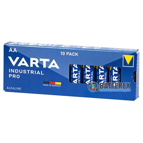 Батарейки щелочные АА Varta Industrial Pro Alkaline 4006 LR6 1.5V, упаковка 10 шт., оригинал Германия