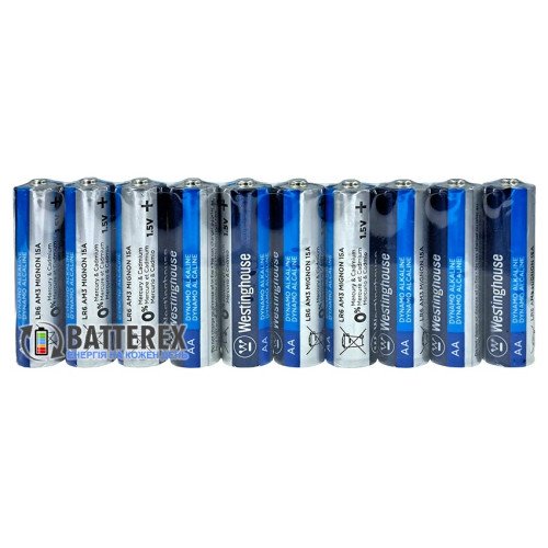 Батарейки щелочные АА Westinghouse Dynamo Alkaline LR6 1.5V, упаковка 10 шт.