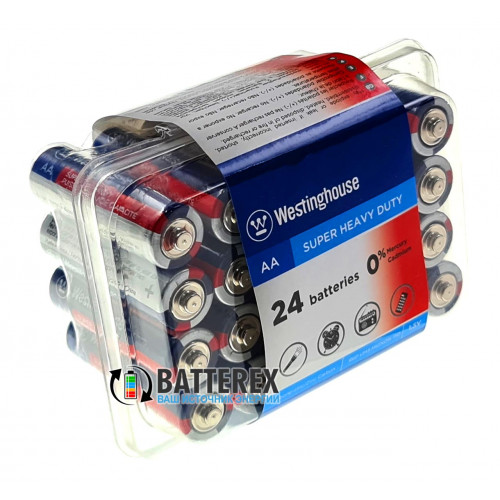 Батарейки солевые АА Westinghouse Super Heavy Duty R6 1.5V - экономичная упаковка 24 шт.