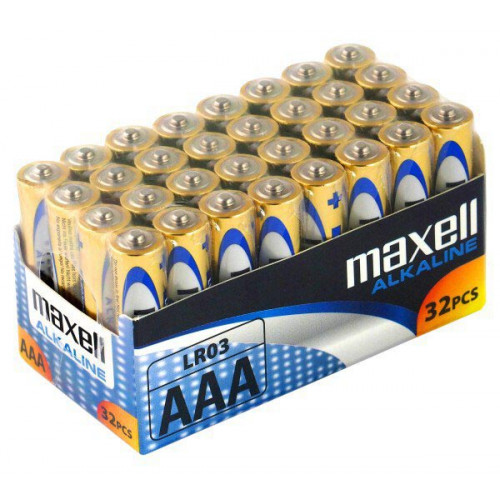 Батарейки щелочные AAA Maxell Alkaline 1.5V LR03 - экономичная упаковка 32 шт.