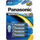 Батарейки лужні AAA LR03 Panasonic Evolta Alkaline 1.5V, упаковка 4 шт. в блістері