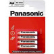 Батарейки ААА сольові LR6 Panasonic Red Zinc Carbon 4 штуки блістер