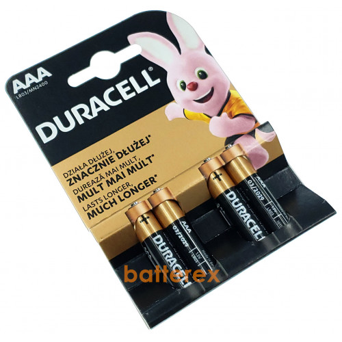 Батарейки АAА Alkaline Duracell LR03 1.5V - 4 шт. в блистере (цена за упаковку)
