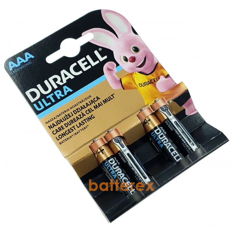 Батарейки АAА LR03 1.5V Duracell Alkaline Ultra Powercheck - 4 шт. в блистере