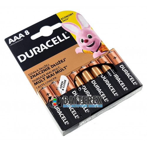 Батарейки АAА Alkaline Duracell LR03 1.5V - упаковка 8 шт.