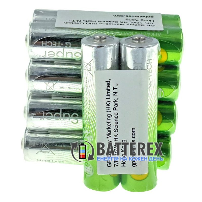 Батарейки щелочные AAA GP Super Alkaline G-TECH LR03 1.5V упаковка 10 шт