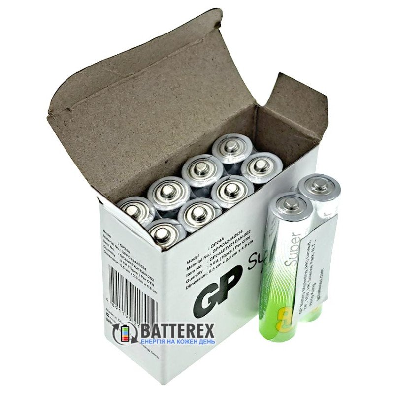 Батарейки щелочные AAA GP Super Alkaline G-TECH LR03 1.5V упаковка 10 шт