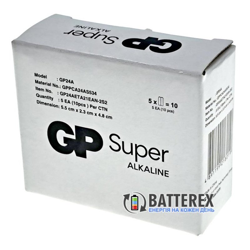 Батарейки щелочные AAA GP Super Alkaline G-TECH LR03 1.5V упаковка 10 шт