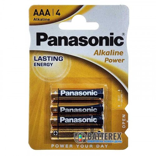 Батарейки лужні AAA Panasonic Alkaline Power LR03 1.5V, упаковка 4 шт.