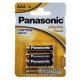 Батарейки лужні ААА Alkaline LR03 Panasonic Power 1.5V, упаковка 4 штуки в блістері