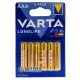 Батарейки лужні ААА Varta Alkaline Longlife LR03 1.5V,  блістер 6 штук