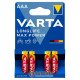Батарейки щелочные минипальчиковые AAA LR03 Varta Alkaline Longlife MAX Power 1.5V, упаковка 4 шт.