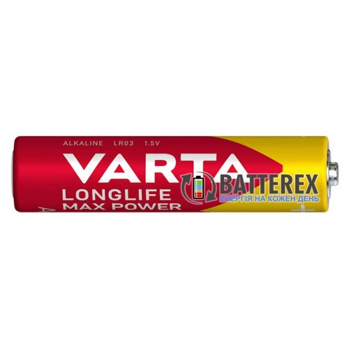 Батарейки щелочные AAA Varta Longlife MAX Power Alkaline LR03 1.5V, блистер 4 шт., оригинал Германия