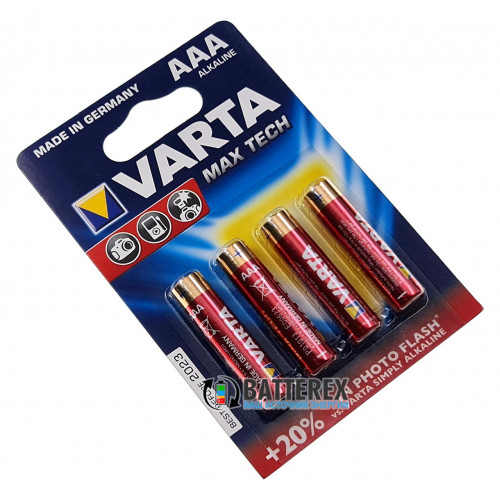 Батарейки щелочные АAА Varta MAX TECH Alkaline LR03 1.5V - блистер 4 шт. - оригинал, Германия