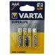 Батарейки АAА Varta Superlife Zinc-Carbon R03 1.5V - 4 шт. в блистере