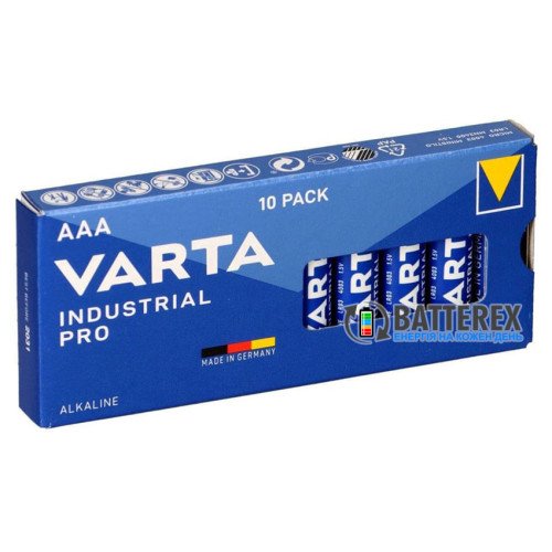 Батарейки щелочные AAA Varta Industrial Pro Alkaline 4003 LR03 1.5V, упаковка 10 шт., оригинал Германия