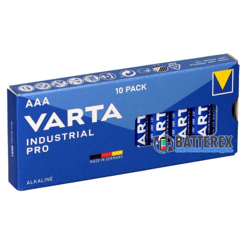 Щелочные батарейки AAA Varta Alkaline Varta Industrial Pro 4003 LR6 1.5V упаковка 10 шт