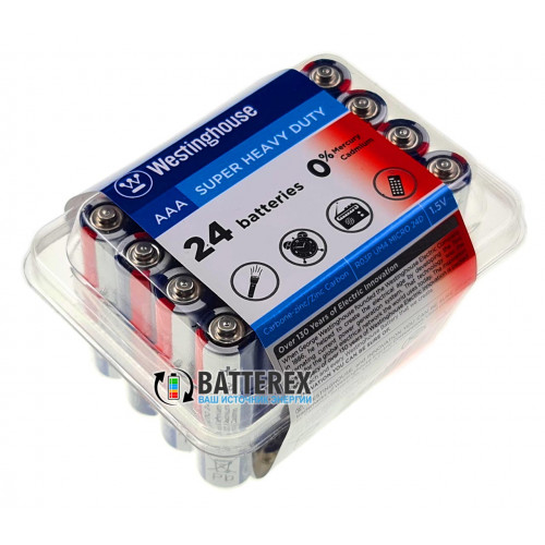 Батарейки солевые ААА Westinghouse Super Heavy Duty R03 1.5V - экономичная упаковка 24 шт.