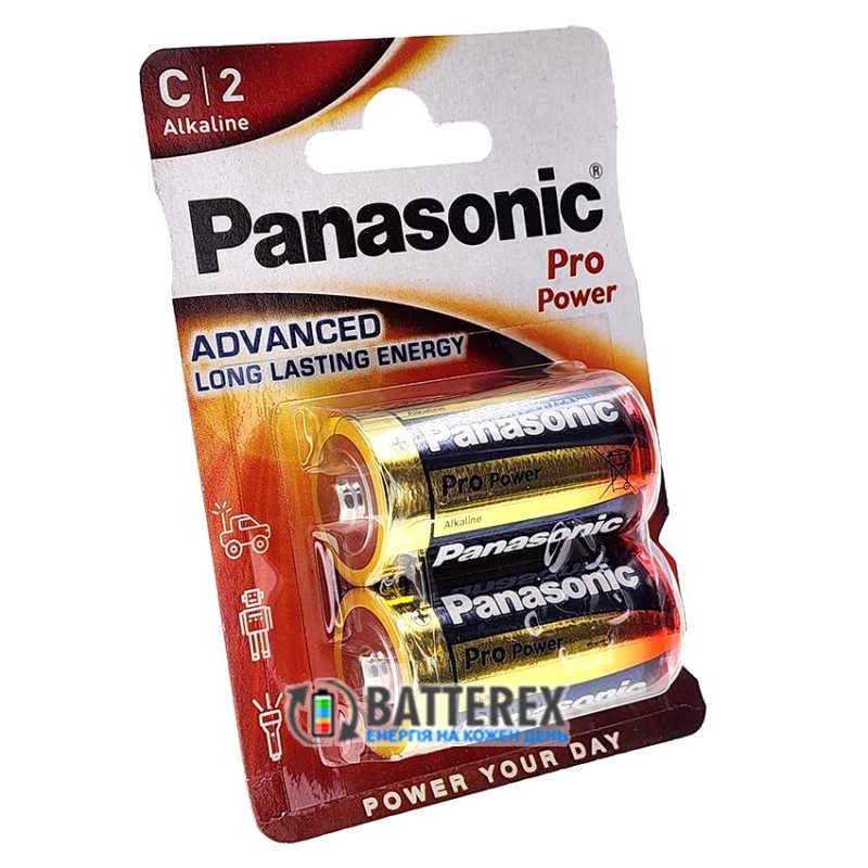 Батарейки лужні C LR14 Panasonic Alkaline Pro Power 1.5V - упаковка 2 шт. в блістері