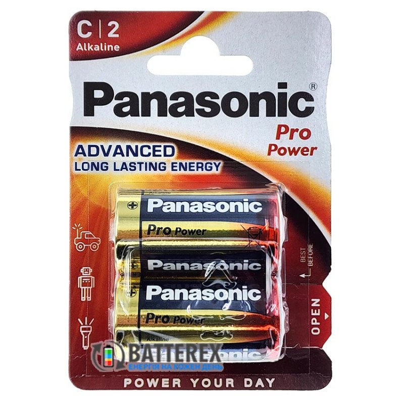 Батарейки лужні C LR14 Panasonic Alkaline Pro Power 1.5V - упаковка 2 шт. в блістері