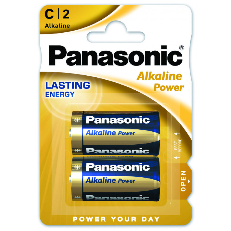 Батарейки C LR14 Panasonic Alkaline Power 1.5V 2 штуки в блістері