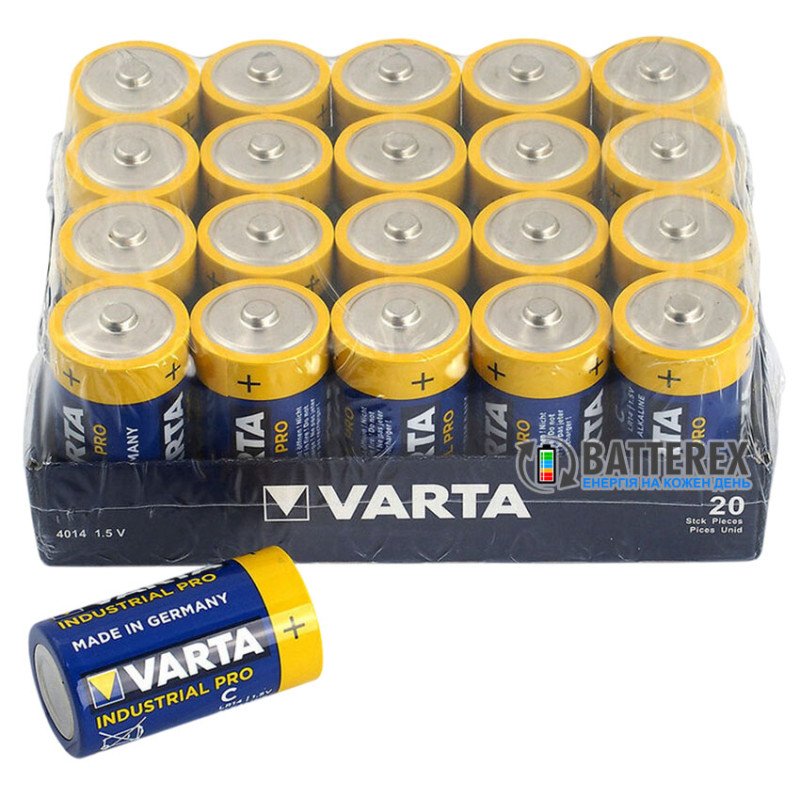 Батарейки лужні промислові C LR14 Varta Industrial Pro 4014 Alkaline 1.5V - поштучно від 1 шт.