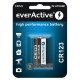Батарейка літієва CR123A Everactive Lithium 3V 1500mah, упаковка 1 шт. в картонному блістері