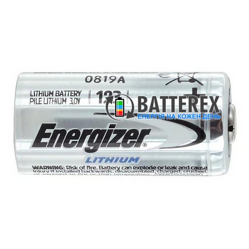 Батарейки CR123A Energizer Lithium 3V, упаковка 2 шт в блистере