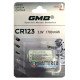 Батарейка литиевая CR123A GMB Lithium 3V 1700mah, упаковка 1 шт. в картонном блистере