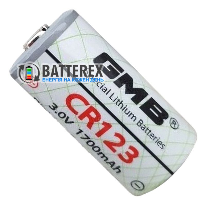 Батарейка литиевая CR123A GMB Lithium 3V 1700mah, упаковка 1 шт. в картонном блистере