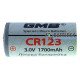 Батарейка літієва CR123A GMB Lithium 3V 1700mah поштучно без пакування