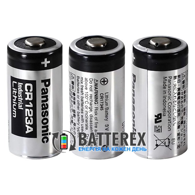 Батарейка CR123A CR17345 Panasonic Industrial Lithium 3V, промышленная серия, оригинал