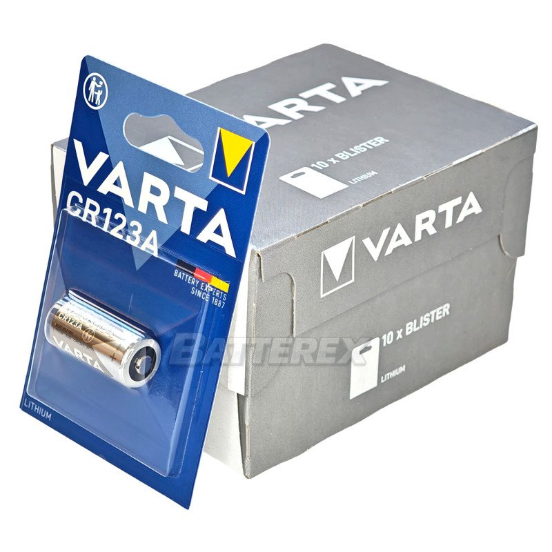 Батарейка літієва CR123A Varta Lithium 3V, картонна упаковка 1 шт.