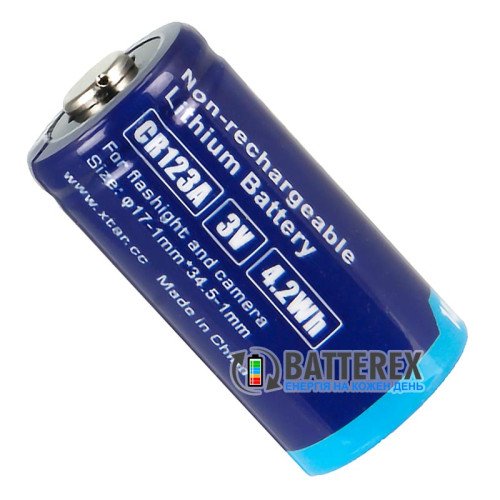 Батарейка CR123A XTAR Lithium 3V 1400mah поштучно без пакування