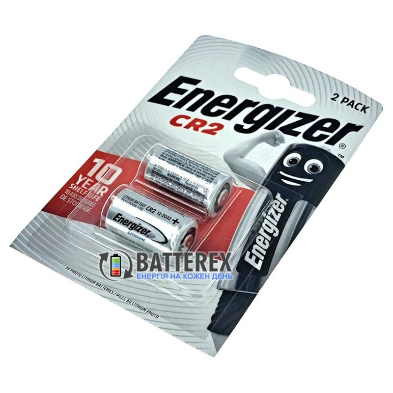Батарейки CR2 Energizer Lithium 3V, упаковка 2 шт в блистере