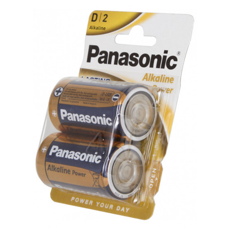 Батарейки D LR20 Panasonic Alkaline Power 1.5V 2 штуки в блістері