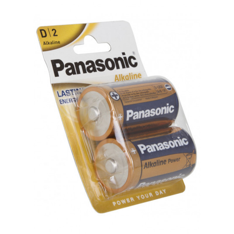 Батарейки D LR20 Panasonic Alkaline Power 1.5V 2 штуки в блістері