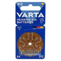 Батарейки Varta 312 PR41 для слухового аппарата, упаковка 6 шт. (цена за упаковку)