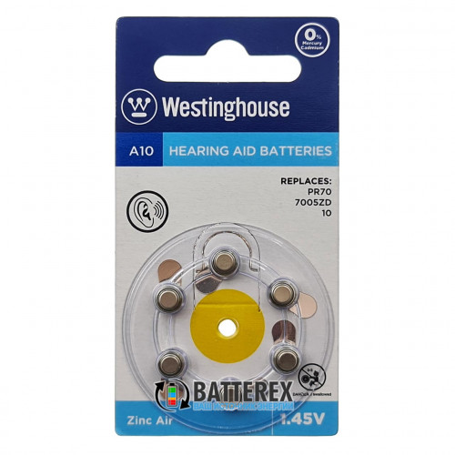 Батарейка A10 Westinghouse Zinc Air 1.45V для слухових апаратів – 6 шт. в упаковці (ціна за упаковку)