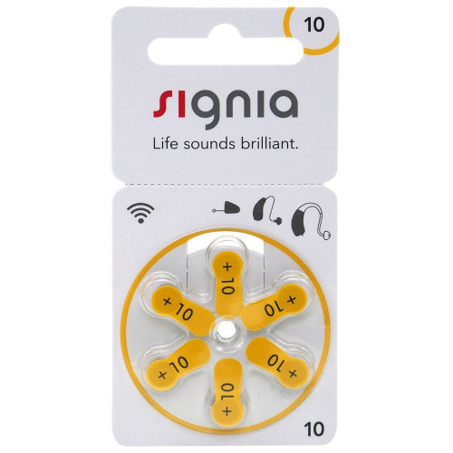 Батарейки Signia 10 PR70 для слухового апарату (Німеччина) – 6 шт. в упаковці (ціна за упаковку)