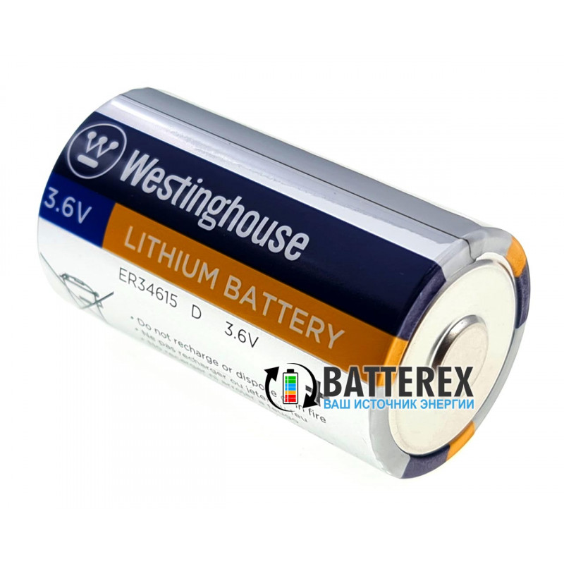 Батарейка литиевая LiSOCl2 Westinghouse D ER34615 3.6V для счётчиков газа, воды, электроэнергии, тепла и др. приборов