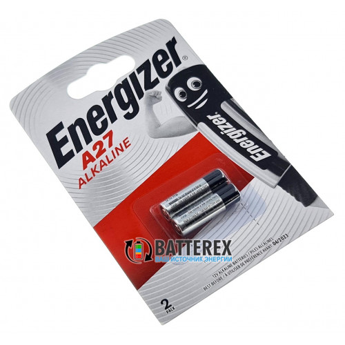Батарейка А27 Energizer Alkaline 12V (27A, CA27, L828, MN27), упаковка 2 шт. в блистере