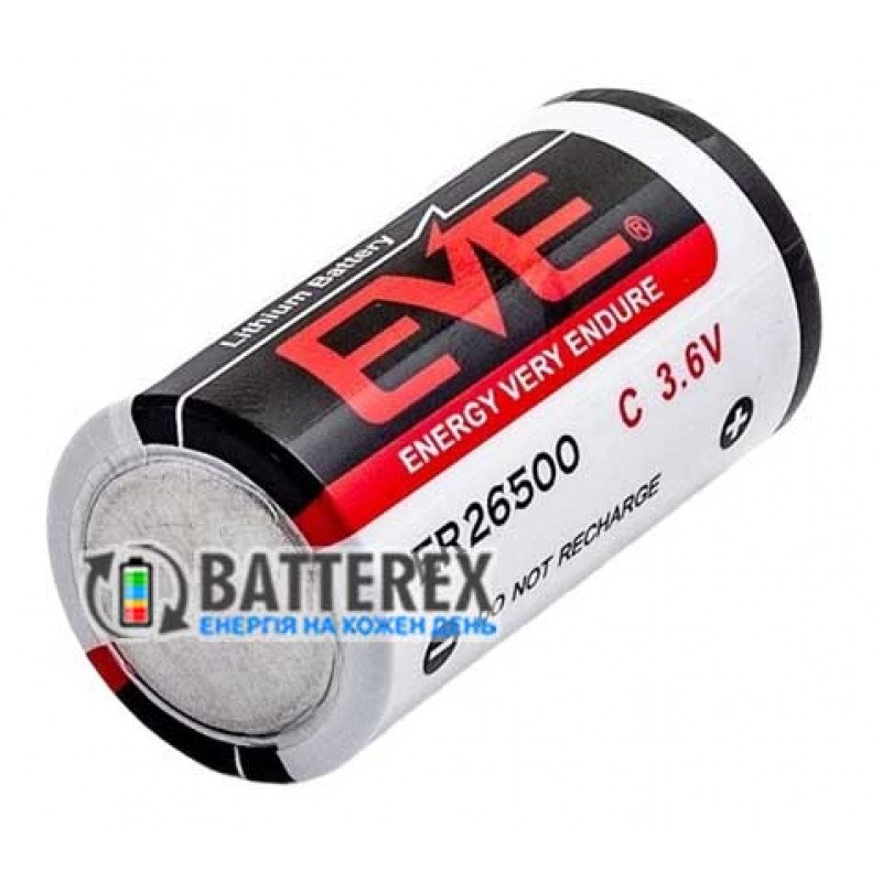 Батарейка литиевая ER26500 C EVE 3.6V LiSOCl2 STD для счётчиков газа, воды, оборудования, систем охраны (аналог SAFT LS26500)