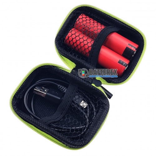 Vapcell VPC-02 black/green - чехол на змейке для аккумуляторов или аксессуаров (чёрный/зелёный)