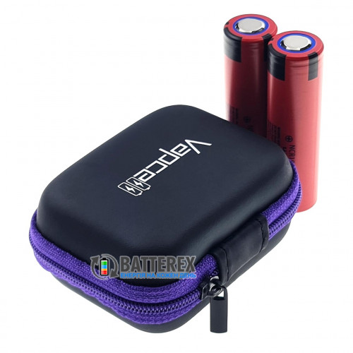 Vapcell VPC-02 black/purple - чехол на змейке для аккумуляторов или аксессуаров (чёрный/фиолетовый)